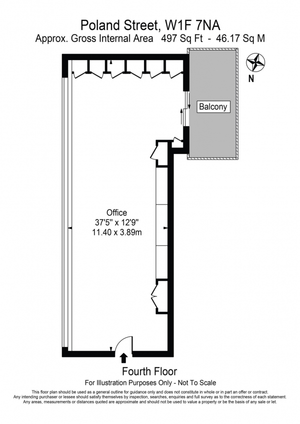 Floor Plan Image for Office to Rent in Poland Street, Soho