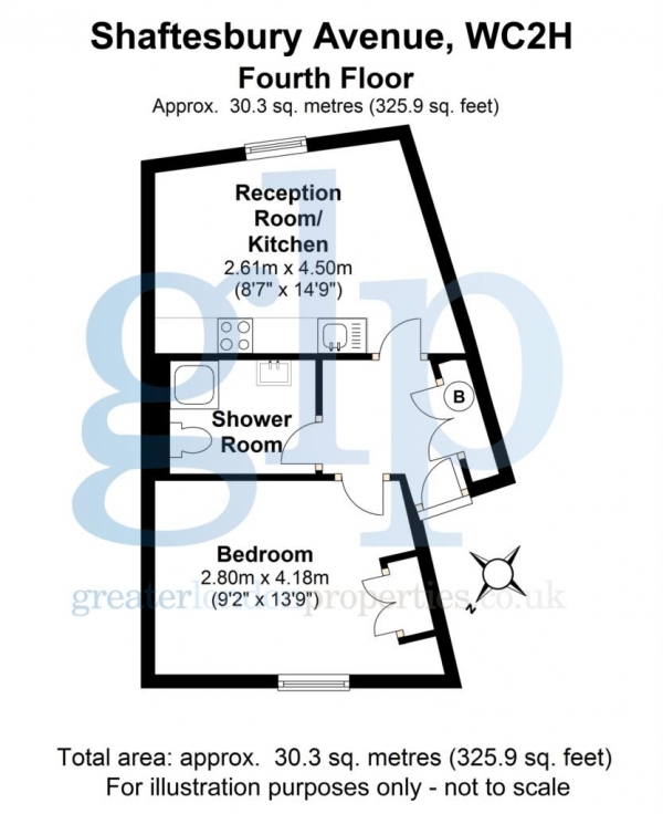 Floor Plan Image for 1 Bedroom Apartment to Rent in Shaftesbury Avenue, Covent Garden, WC2H