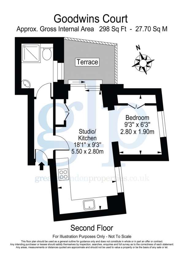 Floor Plan Image for Studio to Rent in St Martins Lane, Covent Garden WC2N