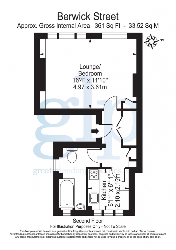 Floor Plan Image for Studio to Rent in Berwick Street, Soho, W1F