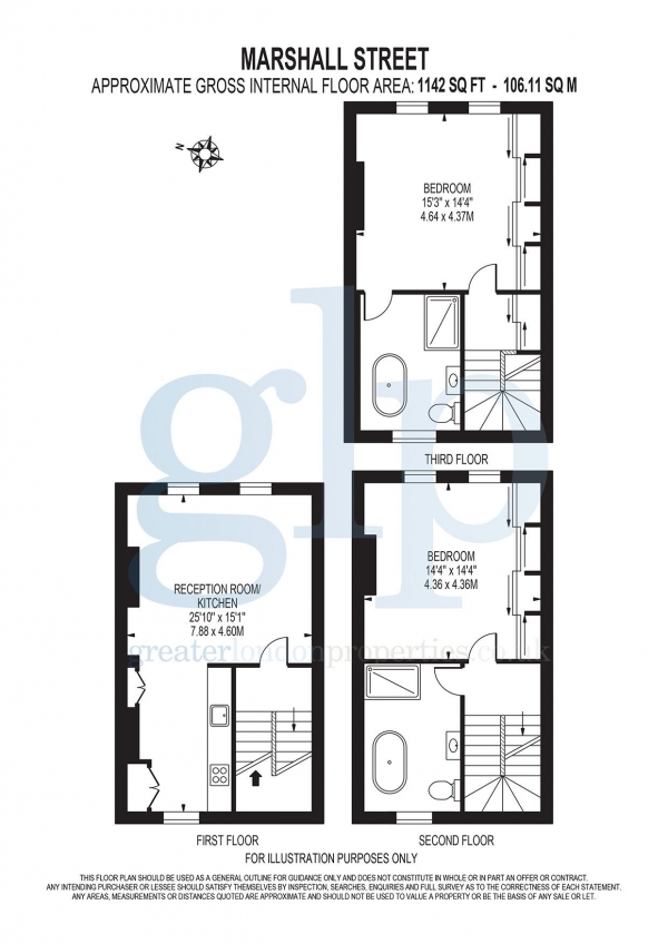 Floor Plan Image for 2 Bedroom Property to Rent in Marshall Street, Soho, W1F