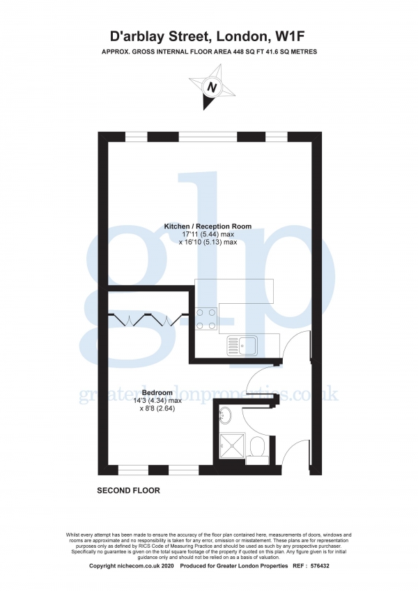 Floor Plan Image for 1 Bedroom Apartment for Sale in D`Arblay Street, Soho, W1F