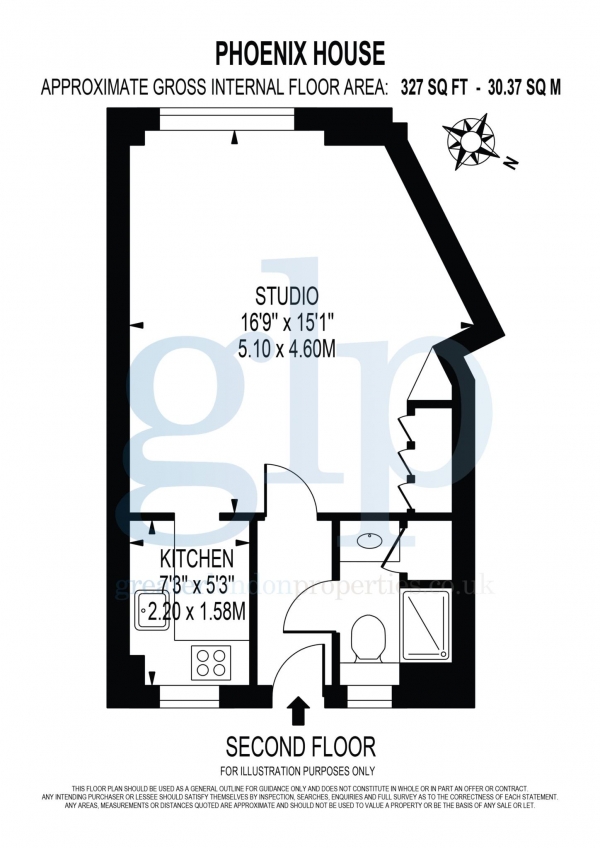 Floor Plan Image for Studio Flat to Rent in Charing Cross Road, Covent Garden, WC2H