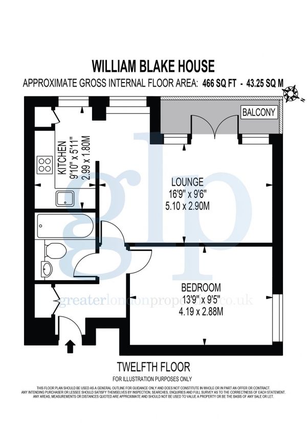 Floor Plan Image for 1 Bedroom Flat for Sale in Dufours Place, Soho