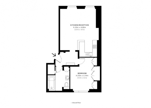 Floor Plan Image for 1 Bedroom Flat to Rent in Nottingham Place, Marylebone