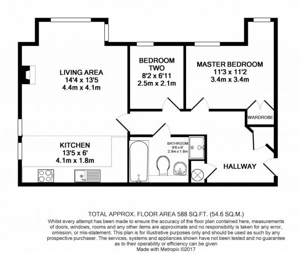 Floor Plan for 2 Bedroom Apartment to Rent in 701 Hyde Road, Gorton, M12, 5PS - £225 pw | £975 pcm