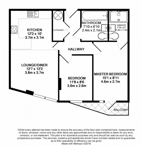 Floor Plan Image for 2 Bedroom Apartment to Rent in Whitworth, 39 Potato Wharf, Castlefield