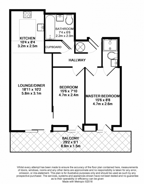 Floor Plan Image for 2 Bedroom Apartment to Rent in 4 Kelso Place, St Georges Island, Castlefield