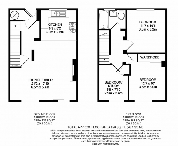 Floor Plan for 3 Bedroom Terraced House for Sale in West