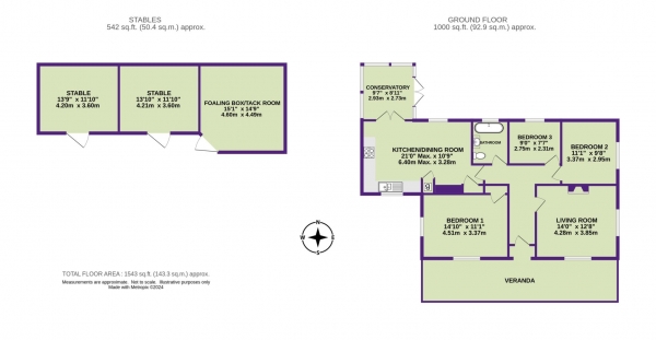 Floor Plan Image for 3 Bedroom Detached Bungalow for Sale in Holyford Lane, Colyford, Colyton