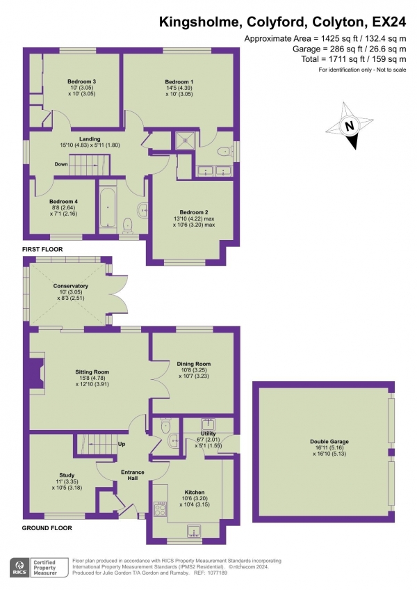 Floor Plan Image for 4 Bedroom Detached House for Sale in Kingsholme, Colyford, Devon