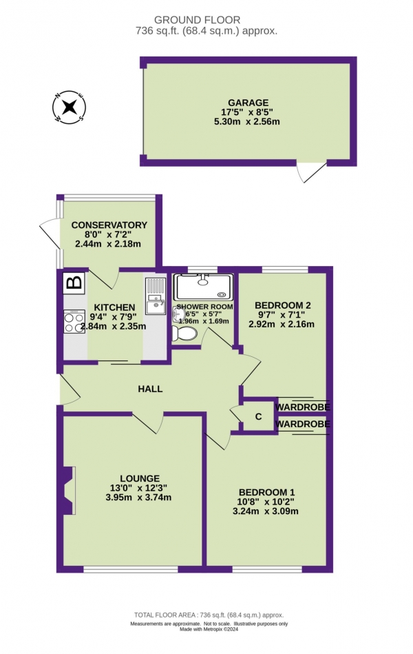 Floor Plan Image for 2 Bedroom Semi-Detached House for Sale in Willhayes Park, Axminster, Devon