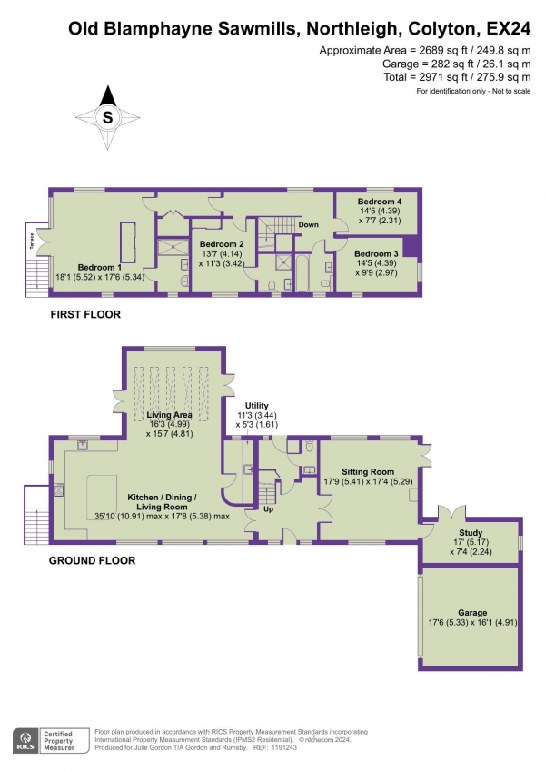 Floor Plan Image for 4 Bedroom Link Detached House for Sale in Old Blamphayne Sawmills, Northleigh