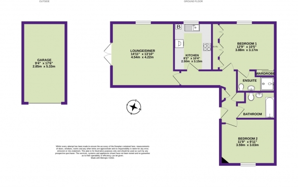 Floor Plan Image for 2 Bedroom Flat for Sale in Fleet Court, Seaton, Devon