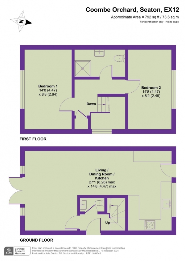 Floor Plan Image for 2 Bedroom End of Terrace House for Sale in Coombe Orchard, Axmouth