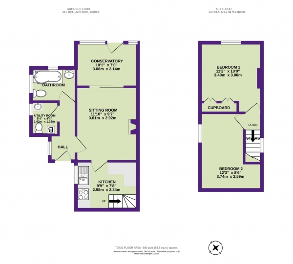 Floor Plan Image for 2 Bedroom End of Terrace House for Sale in Lower Church Street, Colyton, Devon