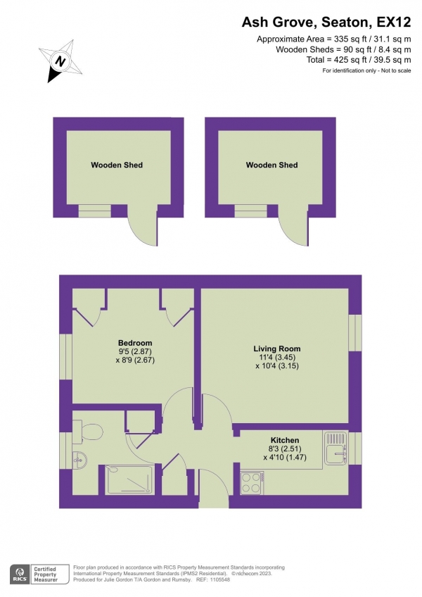 Floor Plan Image for 1 Bedroom Semi-Detached House for Sale in Ash Grove, Seaton, Devon