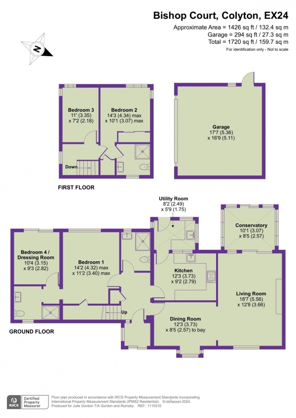 Floor Plan Image for 4 Bedroom Detached House for Sale in Bishop Court, Colyton, Devon