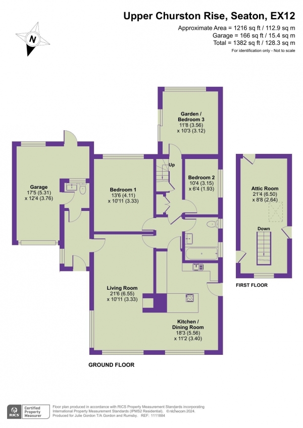 Floor Plan Image for 2 Bedroom Detached Bungalow for Sale in Upper Churston Rise, Seaton.Devon