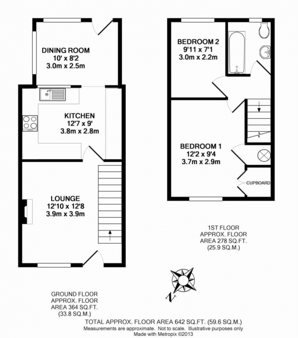 Floor Plan Image for 2 Bedroom End of Terrace House for Sale in Mount View, Colyton, Devon