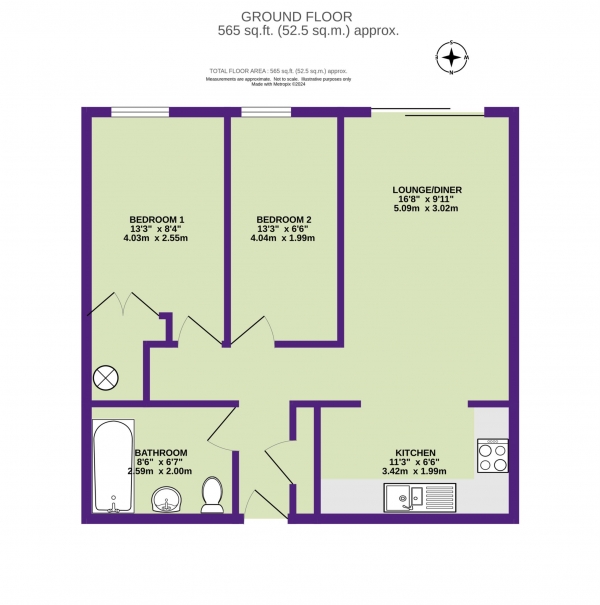 Floor Plan Image for 2 Bedroom Flat for Sale in Harbour Road, Seaton, Devon