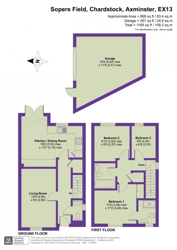 Floor Plan Image for 3 Bedroom Semi-Detached House for Sale in Sopers Field, Chardstock.Devon