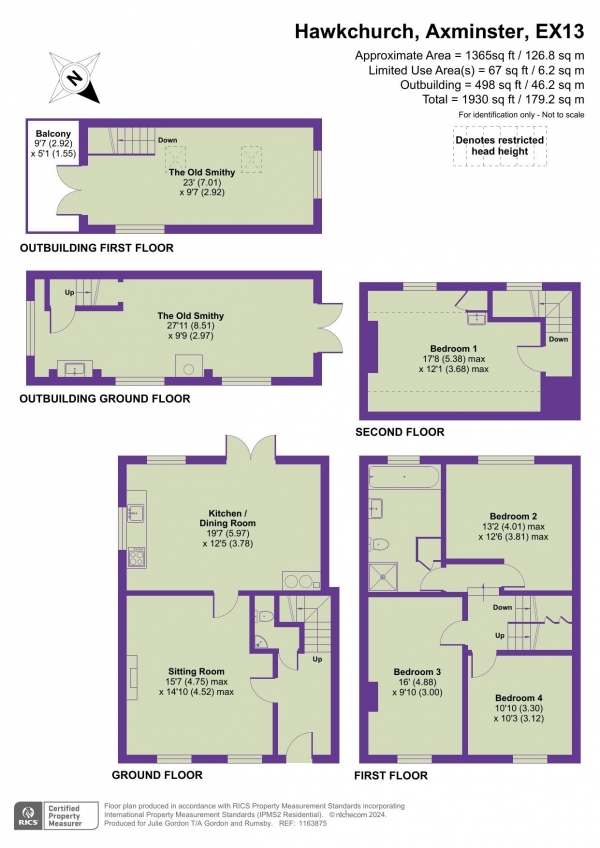 Floor Plan Image for 4 Bedroom Semi-Detached House for Sale in Hawkchurch, Axminster, Devon