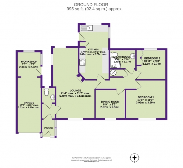 Floor Plan Image for 3 Bedroom Link Detached House for Sale in Hampton Lane, Whitford, Axminster