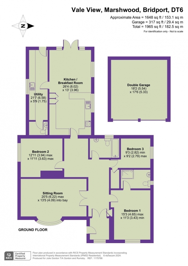 Floor Plan Image for 3 Bedroom Detached Bungalow for Sale in Vale View, Marshwood, Dorset