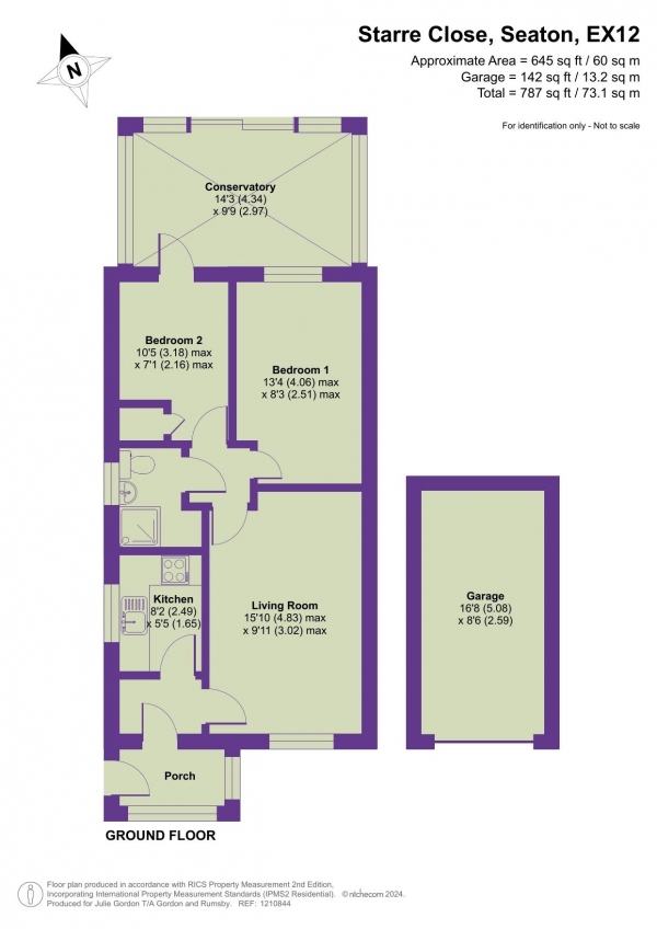 Floor Plan Image for 2 Bedroom Semi-Detached House for Sale in Starre Close, Seaton. Devon