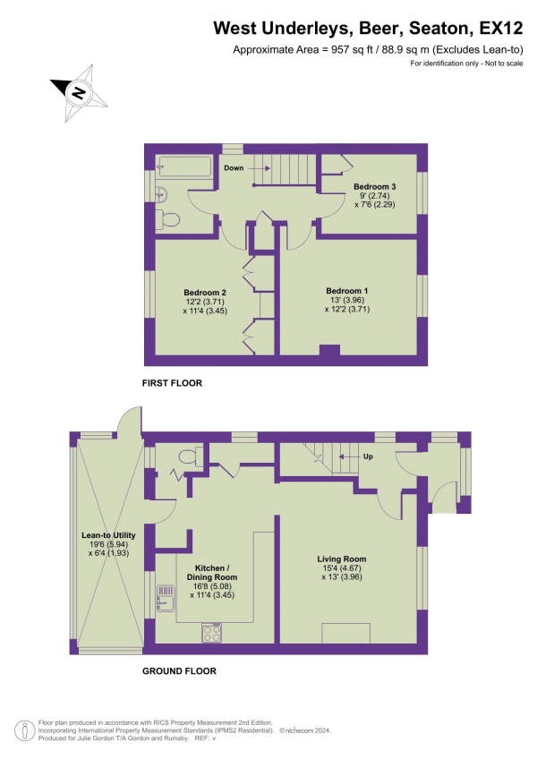 Floor Plan Image for 3 Bedroom Semi-Detached House for Sale in West Underleys, Beer. Devon