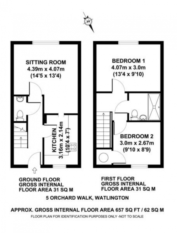 Floor Plan Image for 2 Bedroom Retirement Property for Sale in Orchard Walk, Watlington