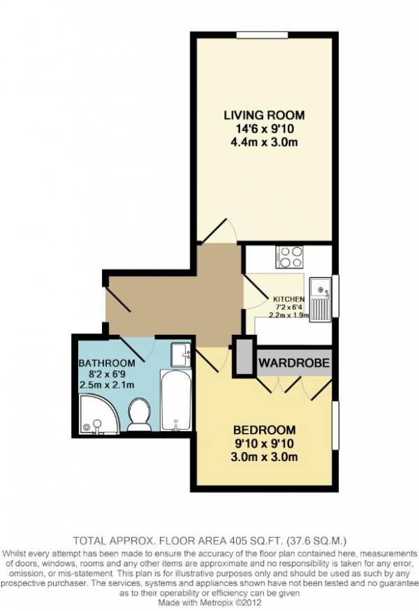 Floor Plan Image for 1 Bedroom Flat for Sale in Grafton Road, New Malden