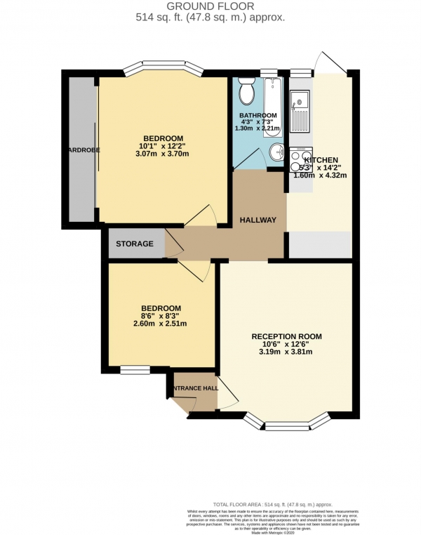 Floor Plan Image for 2 Bedroom Maisonette to Rent in Barnard Gardens, New Malden