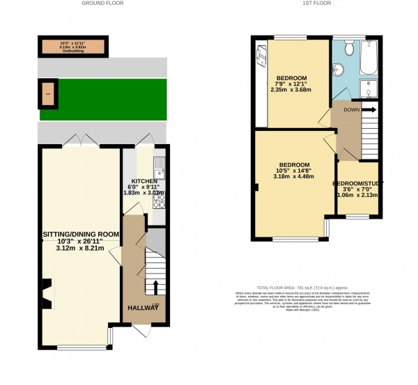 Floor Plan Image for 3 Bedroom Terraced House for Sale in South Lane West, New Malden