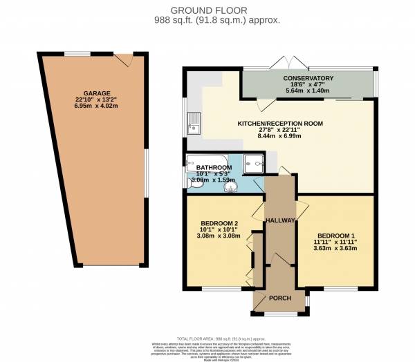 Floor Plan Image for 2 Bedroom Bungalow for Sale in Green Lane, New Malden