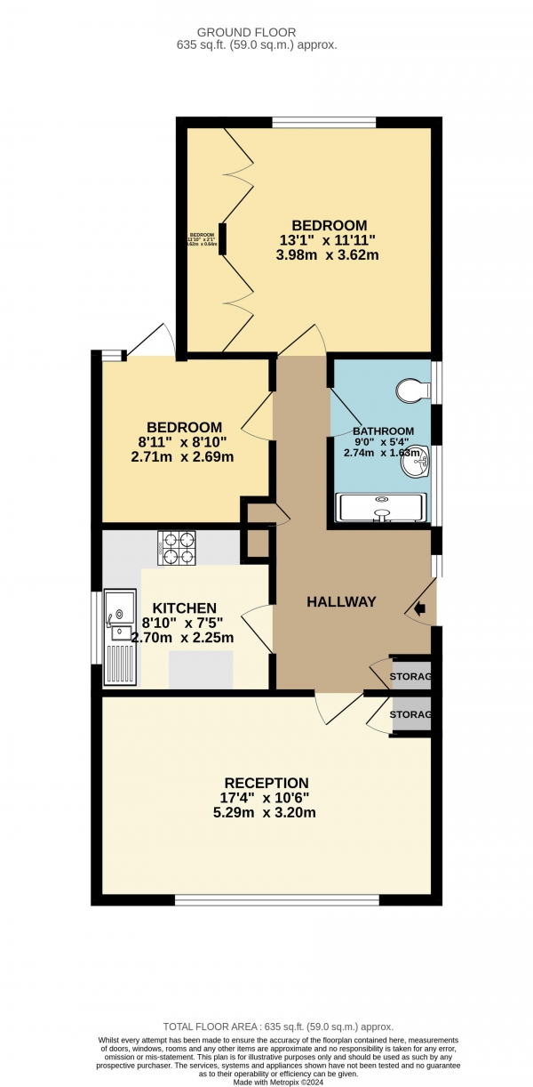 Floor Plan for 2 Bedroom Maisonette for Sale in Sycamore Grove, New Malden, KT3, 3DQ -  &pound475,000