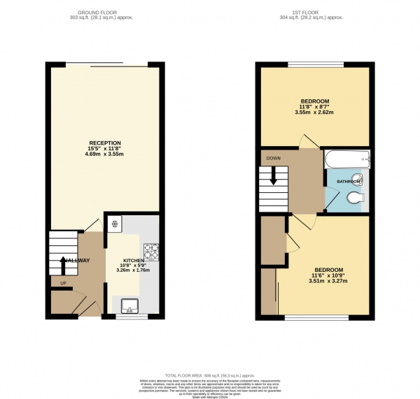 Floor Plan Image for 2 Bedroom Terraced House for Sale in Cheltenham Close, New Malden