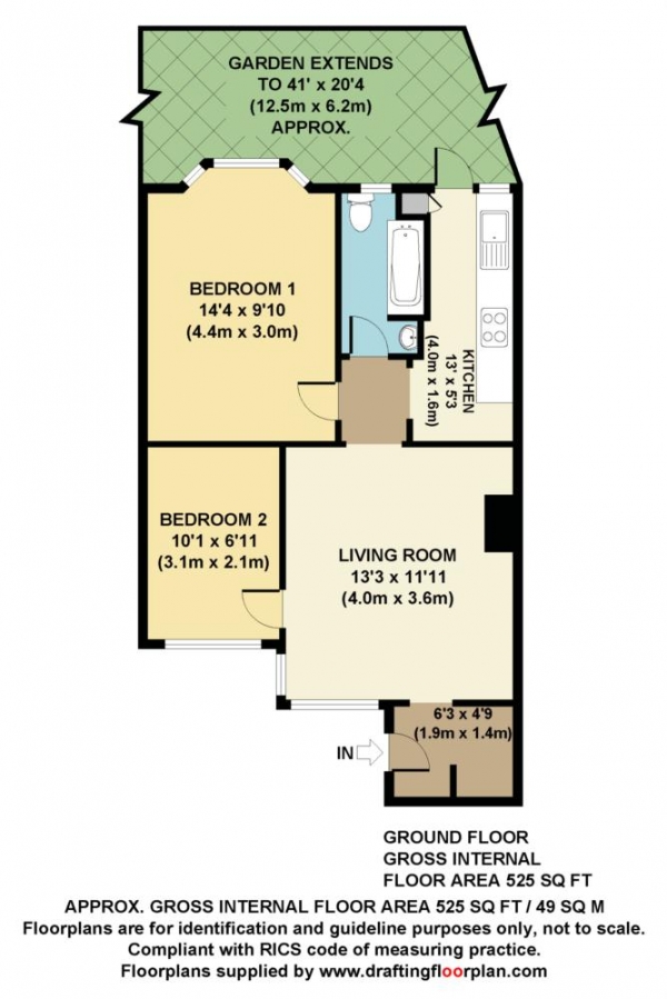 Floor Plan Image for 2 Bedroom Maisonette for Sale in Barnard Gardens KT3