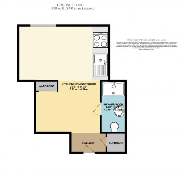 Floor Plan Image for Studio for Sale in Britannic House, New Malden