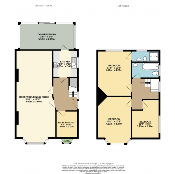 Floor Plan Image for 4 Bedroom Detached House to Rent in Aldridge Rise, New Malden