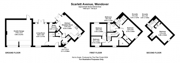 Floor Plan for 4 Bedroom Semi-Detached House for Sale in Scarlett Avenue, Wendover, Wendover, HP22, 5BD - Offers in Excess of &pound550,000