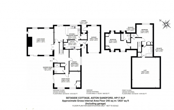 Floor Plan Image for 3 Bedroom Detached House to Rent in Setaside Cottage, Aston Sandford