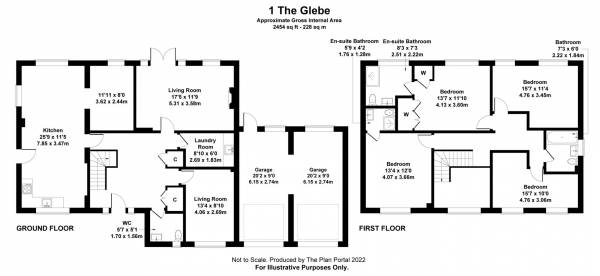 Floor Plan Image for 4 Bedroom Detached House for Sale in The Glebe, Weston Turville