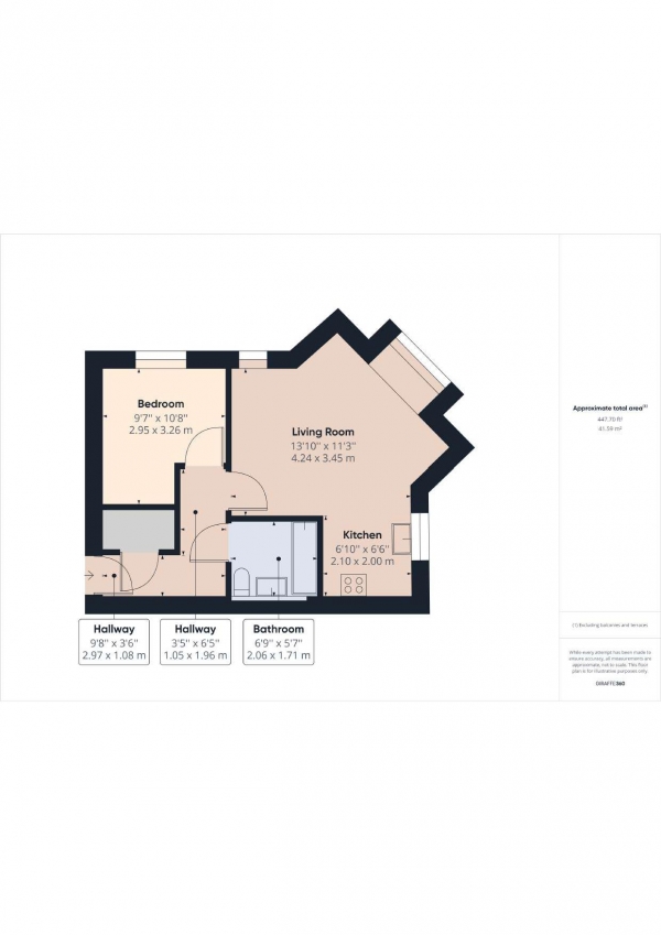 Floor Plan Image for 1 Bedroom Apartment to Rent in Scarlett Avenue, Wendover