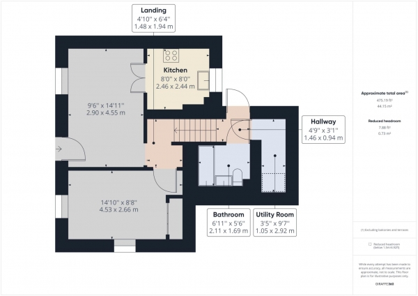 Floor Plan Image for 1 Bedroom Mews to Rent in Harrow Yard, Akeman Street