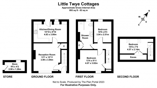 Floor Plan Image for 3 Bedroom Terraced House for Sale in Little Twye Cottages, Buckland Common, Tring