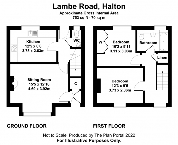 Floor Plan Image for 2 Bedroom Terraced House to Rent in Lambe Road, Wendover