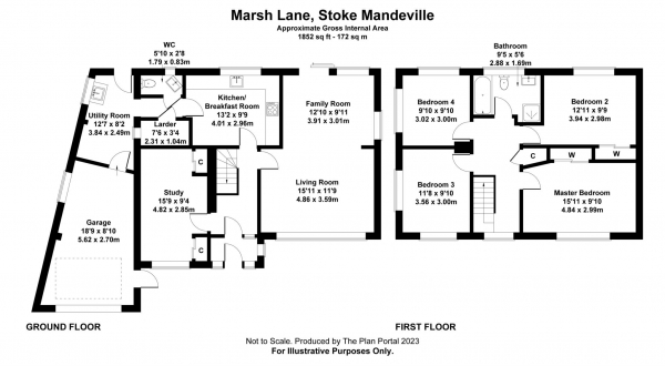 Floor Plan Image for 4 Bedroom Detached House for Sale in Marsh Lane, Stoke Mandeville