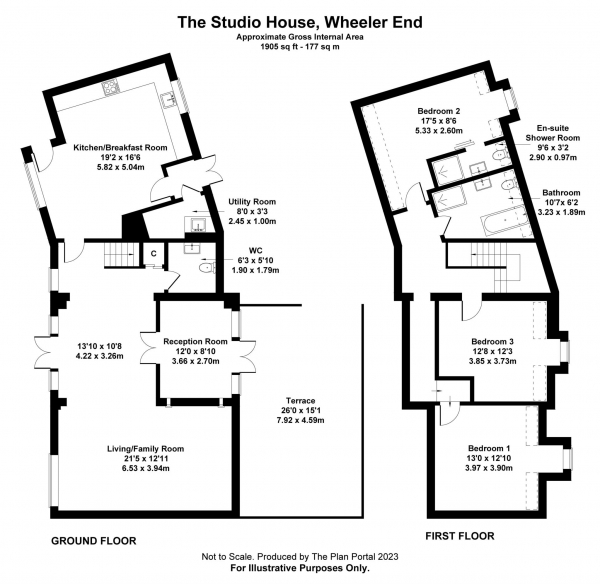 Floor Plan Image for 3 Bedroom Cottage for Sale in Huckenden Farm, Bolter End Lane, Wheeler End